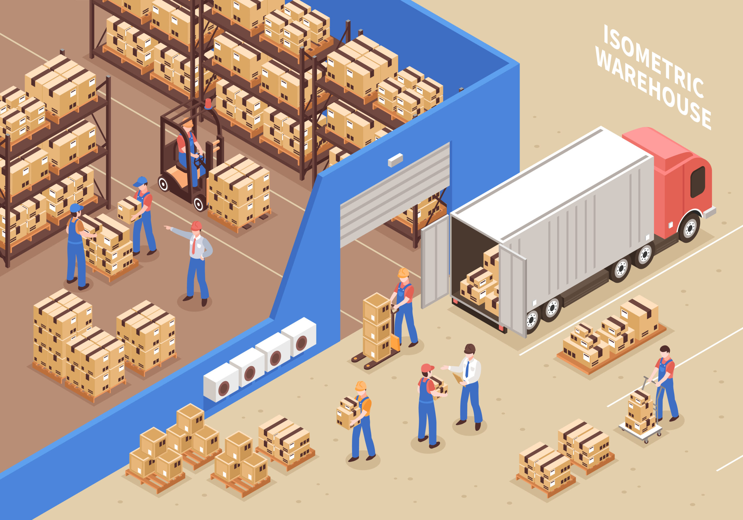 Logistics And Warehouse Illustration