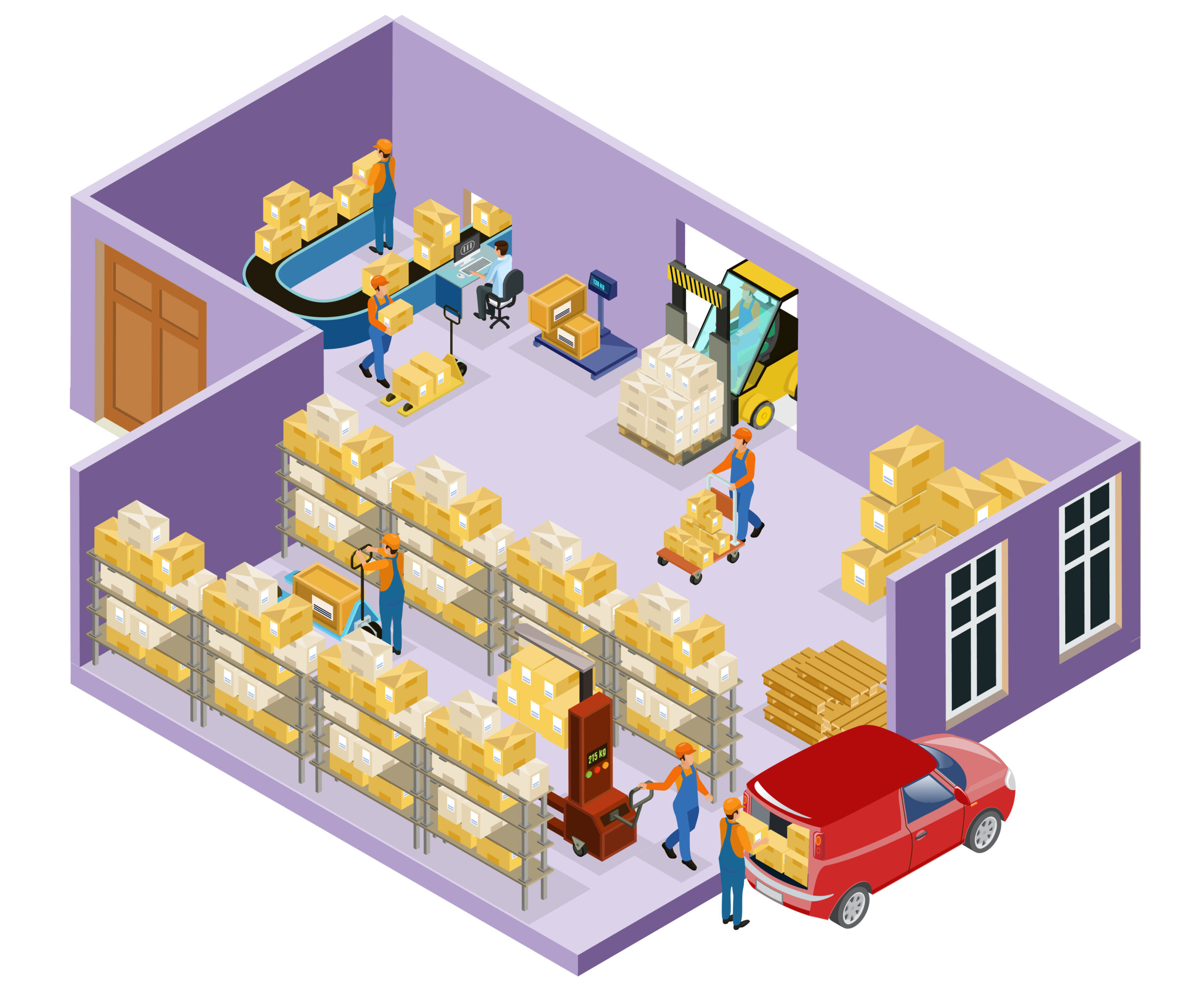 Isometric Warehouse Logistic Template
